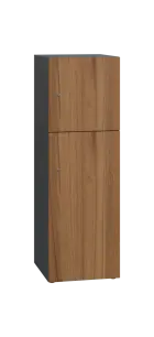 DOMINIT 32 úložná skříň 2-boxová, 1367x450x400 mm, korpus antracit, dvířka ořech světlý